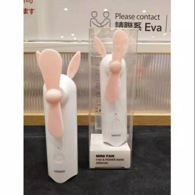 Miniso Mini fan+Powerbank 2000mah Rp.149.900,-