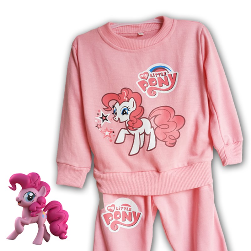 Setelan Baju  Little Pony Jogger Sweater Training Anak  Pink 