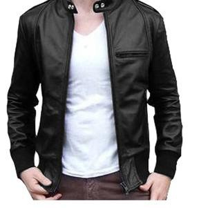 ♪ Jaket Semi Kulit Sintetis Pria Ariel Lis Hitam ♗