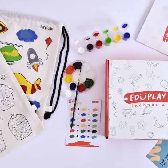 EDUPLAY MAINAN EDUKASI ANAK PAINTING KIT SERIES Melukis Mewarnai Cat Warna Edukasi Anak Balita Bayi