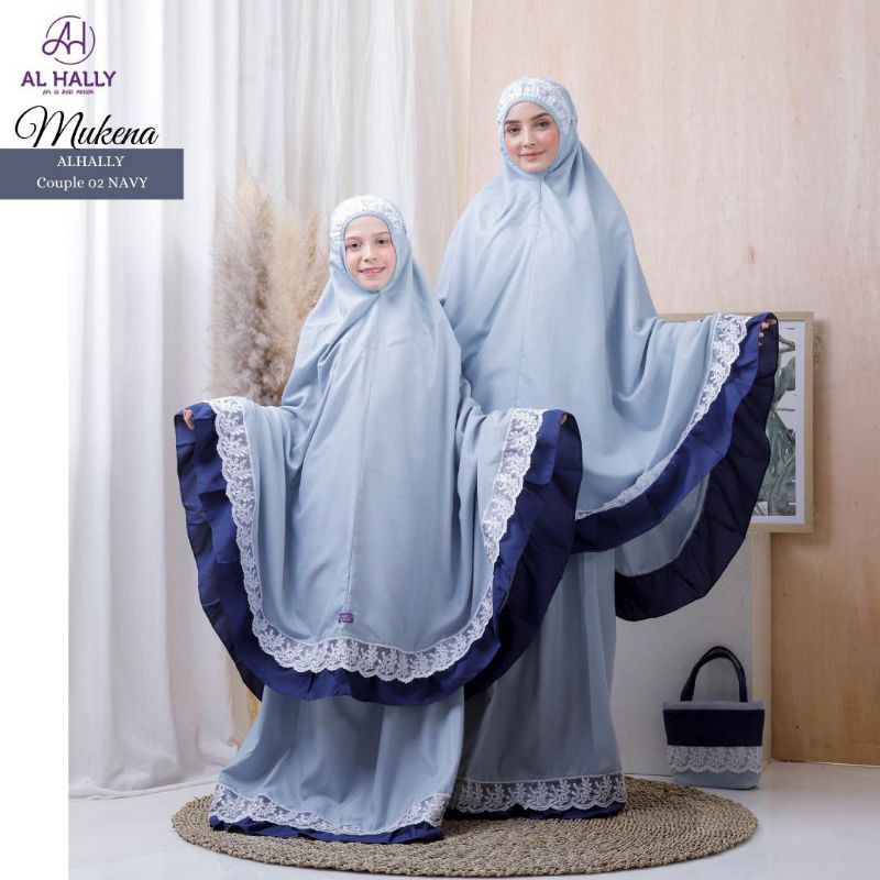 Mukena Couple AlHally Dewasa Anak // Mukena Dewasa Katun Premium // COD Bekasi