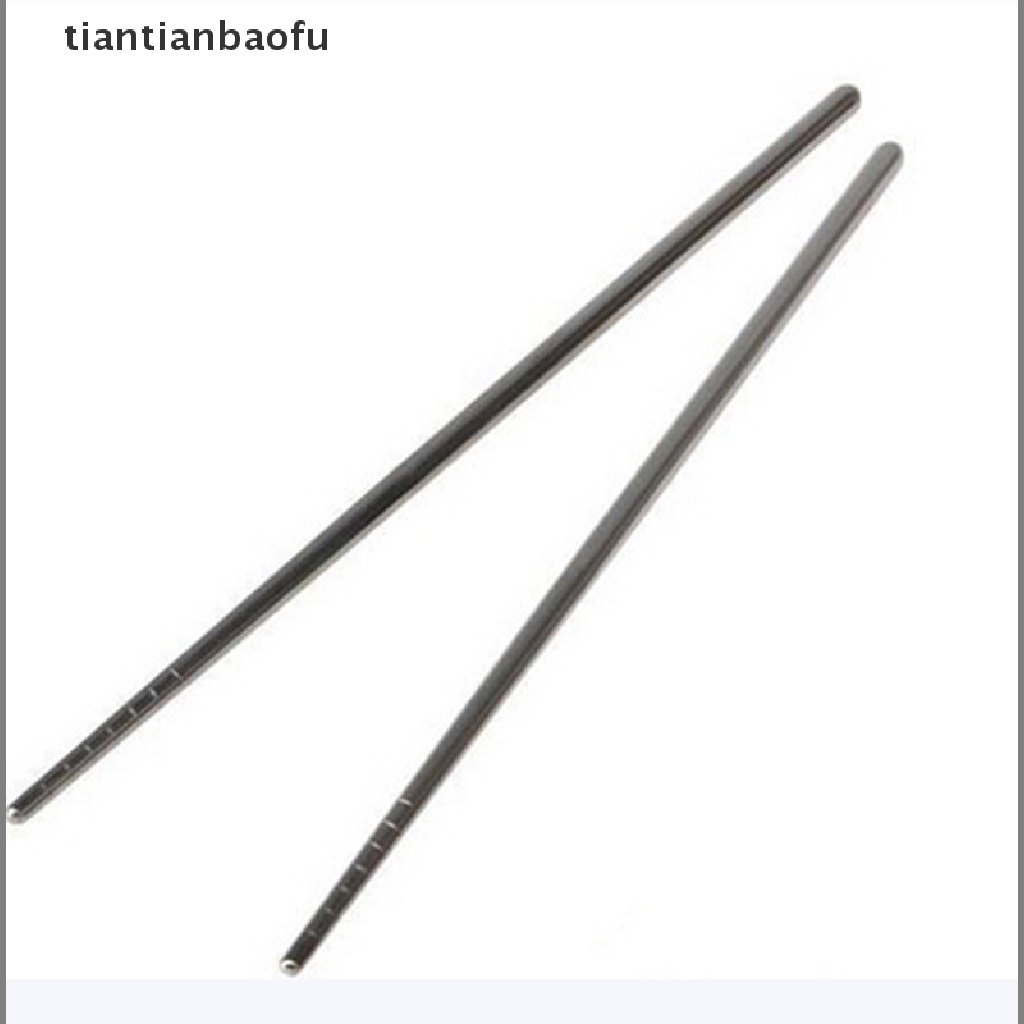 [tiantianbaofu] 2 Pair Chinese Stylish Non-slip Design Chop Sticks Stainless Boutique