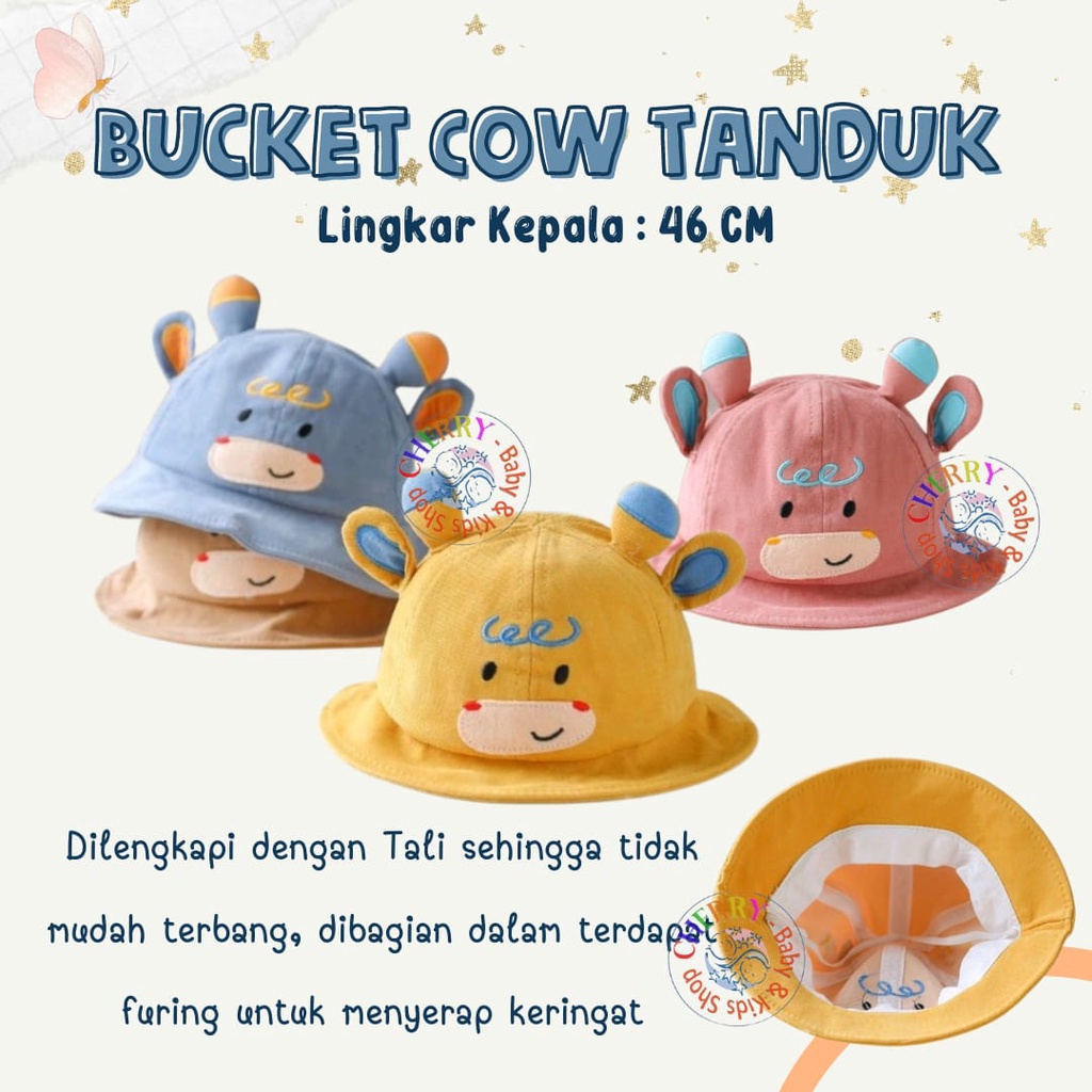 Import High Quality 1-4 Tahun Topi Bucket Cow Tanduk Bucket Cow Fisherman Baby Hat Import CBKS VC