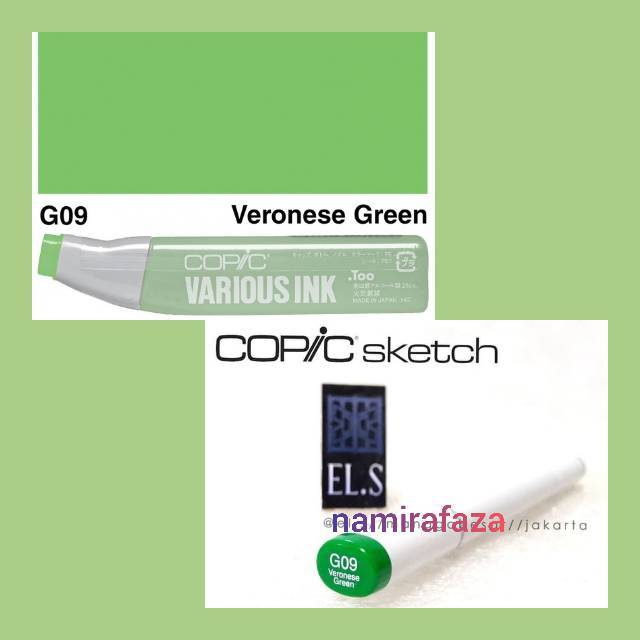 

WAJIB TANYA STOK! COPIC SKETCH MARKER G09 VERONESE GREEN (CSM) VARIOUS REFILL ISI REFIL COLOR COLOUR