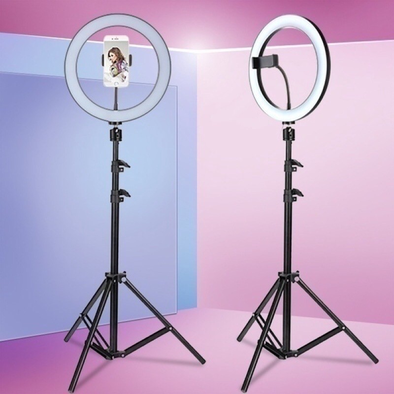 PAKET LENGKAP RING LIGHT LED 26CM 33CM Lampu 26 cm Make Up Lampu + TRIPOD 2,1M + HOLDER HP Ringlight