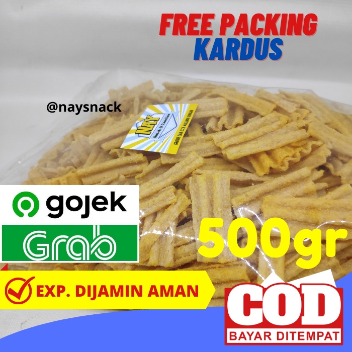 

Snack Kiloan Keripik Kentang Jagung Kiloan Isi Bersih 500 Gram