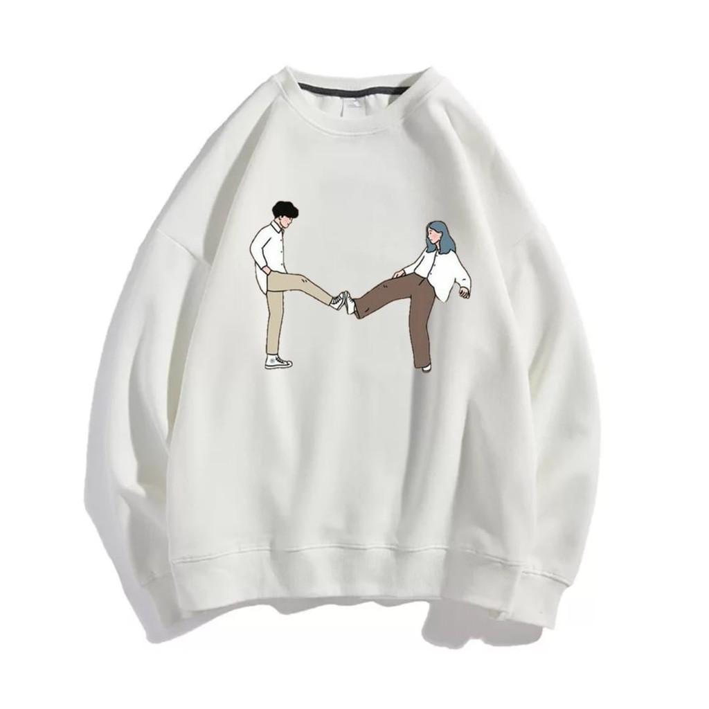 Couple goal sweater unisex pria wanita oversize sweeter sweter wanita oversize-white