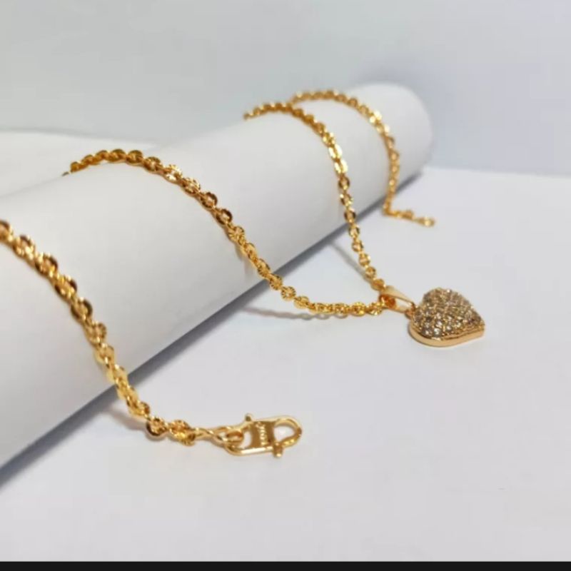 kalung Perhiasan fashion wanita terbaru 2022(kalung Nuri love) kalung titanium asli anti luntur anti karat , perhiasan mirip mas asli, perhiasan berlapis emas 24 k,kalung wanita import