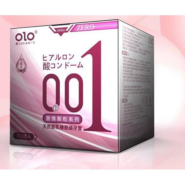 Condom OLO LongLasting 001 Hyaluronic Acid Condom 10/BOX Privasi Aman