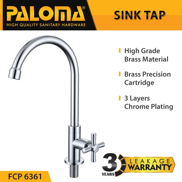 PALOMA FCP 6361 Keran Sink Angsa Cuci Piring Dapur Wastafel Kran Air