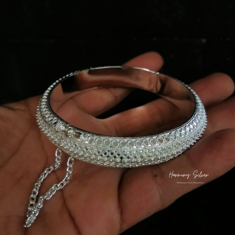 Gelang Komba Lola Etnik Toraja Tembaga lapis Perak