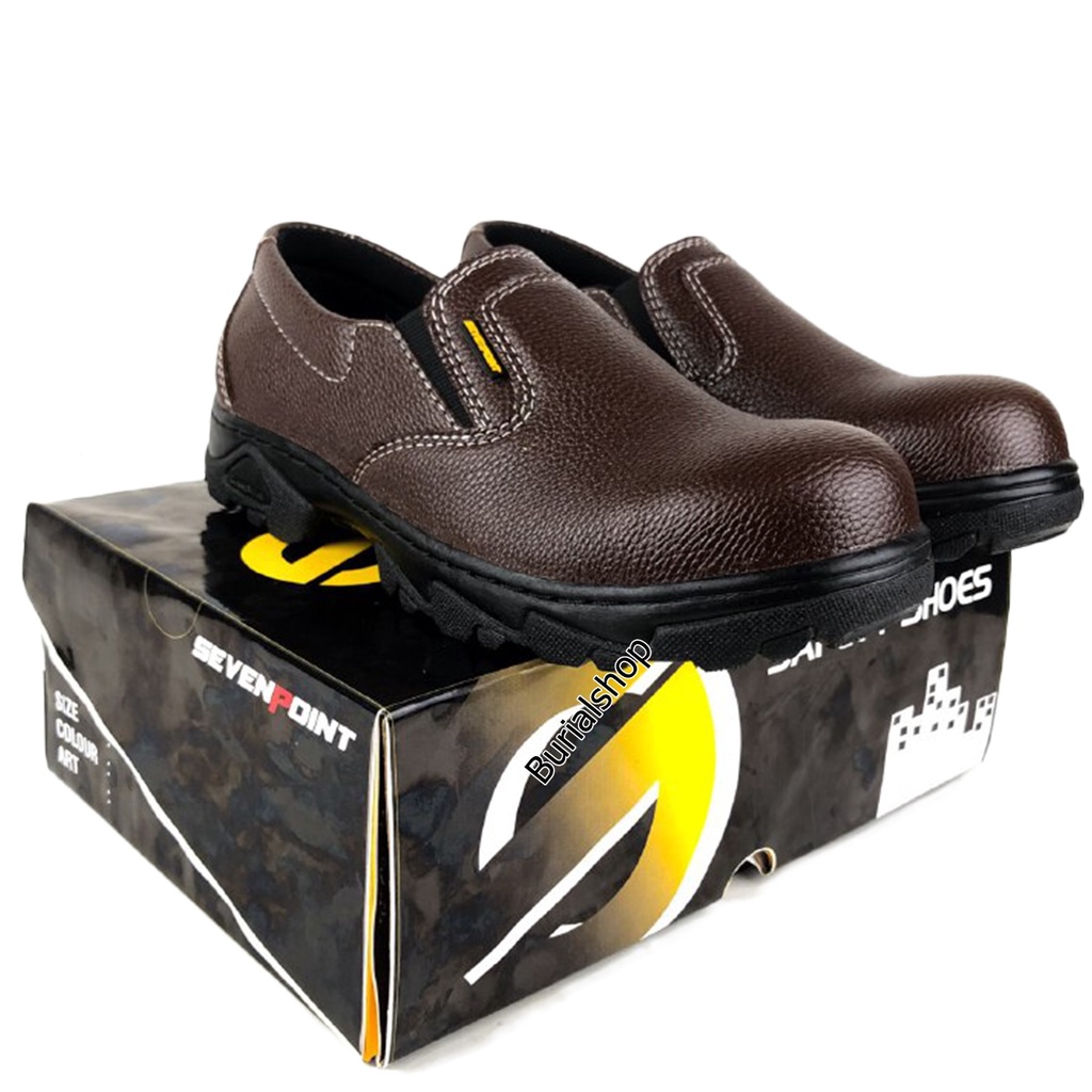 Sepatu Safety Slip On  Original Sevenpoint Septi Safty Sefty Kerja Ujung Besi Proyek Lapangan BS