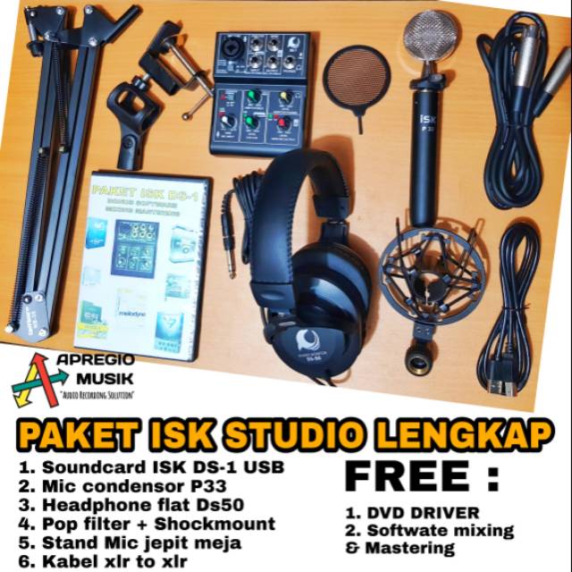 PAKET RECORDING ISK Studio ds1 p33 ds50 lengkap