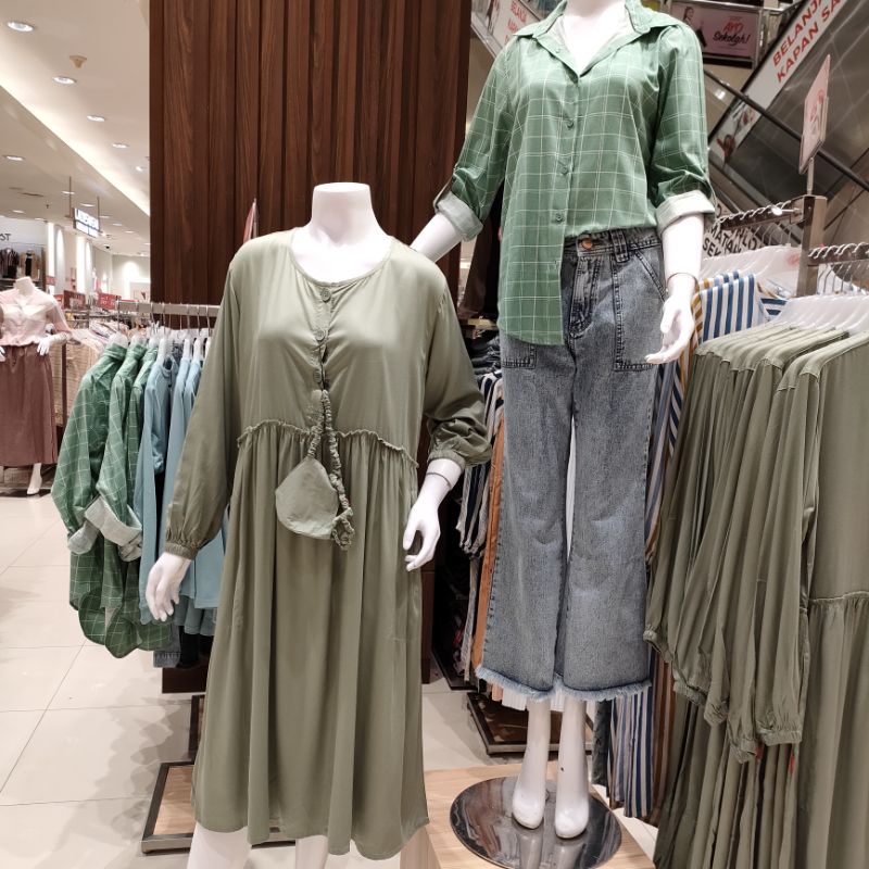 Midi Dress & Kemeja Rilley New Arival