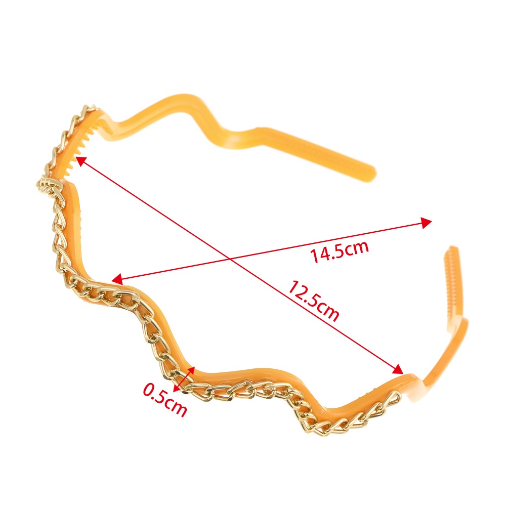 Bando Rantai Gelombang Bahan Plastik Untuk Aksesoris Rambut Wanita
