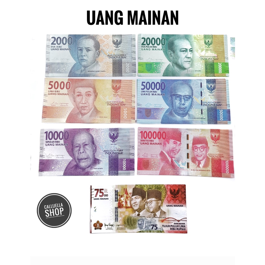 UANG MAINAN KERTAS PECAHAN 2.000 - 100.000 GLOSSY | BAHAN HANTARAN MAHAR BUKET UANG SOUVENIR
