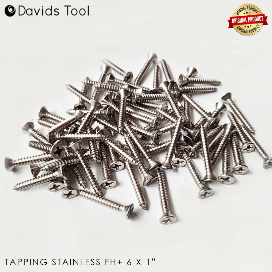 Sekrup Stainless Skrup Stainles Stenlis Tapping Screw Flat Head 1 Inch