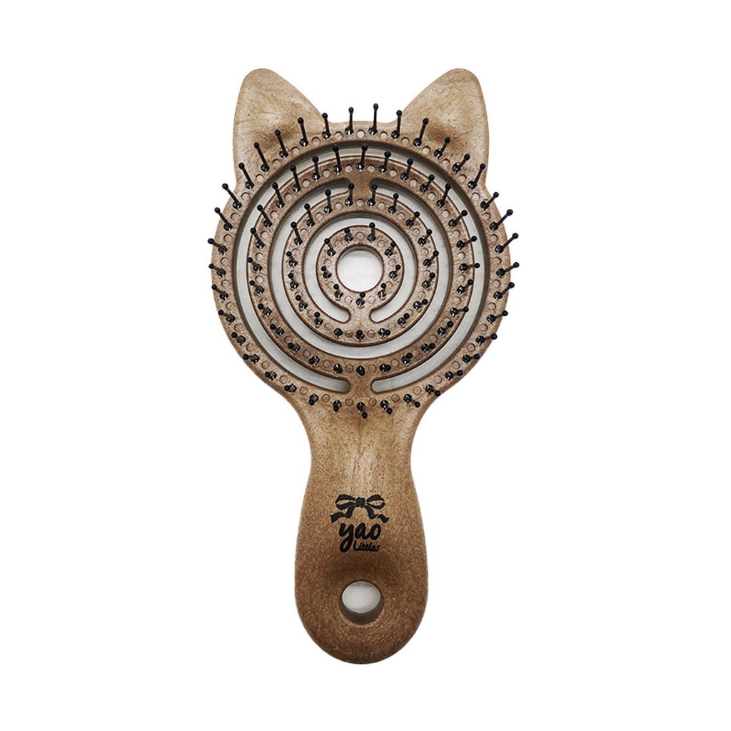 Yao Littles Wood Kitty Kids Hair Brush