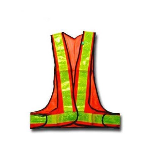 Safety Vest - Baju Rompi Proyek Pengaman Jaring V Orange (Per 10 helai)