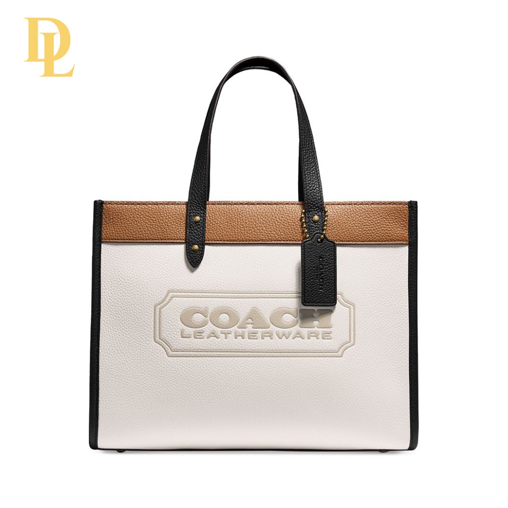 COACH FIELD TOTE 30 IN BADGE COLORBLOCK IN SIGNATURE (0777)