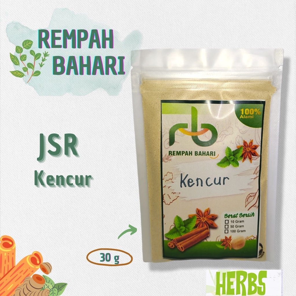 

(COD) KENCUR ASLI PREMIUM (JSR)/KENCUR POWDER 30 gr (REPACK)/REMPAH BUBUK