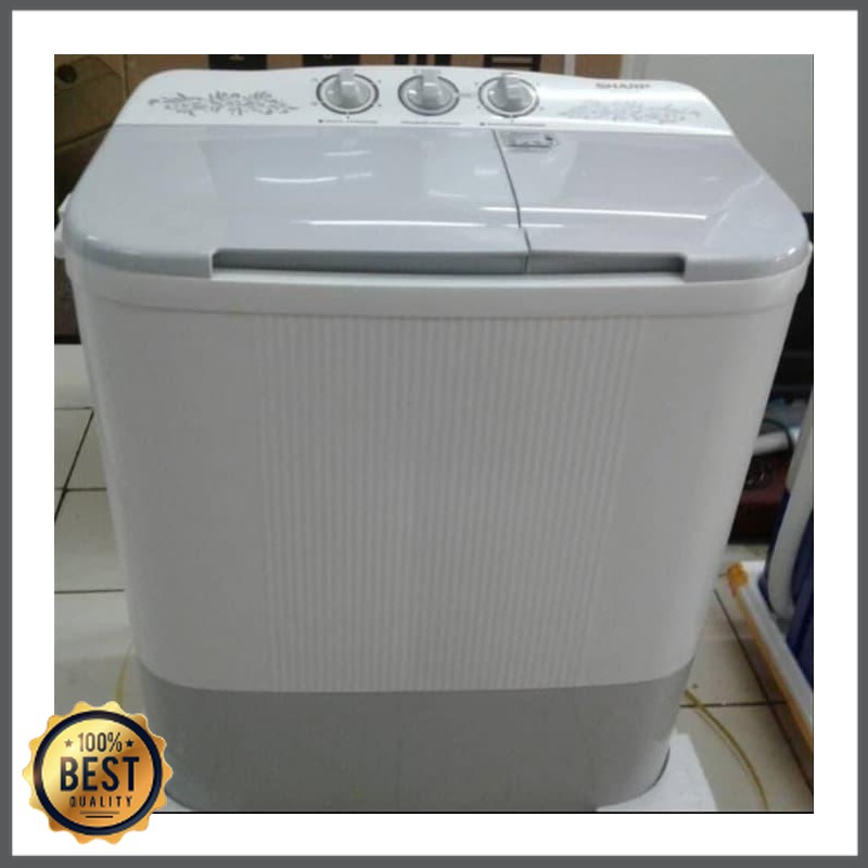 Alat Electronik -  Mesin Cuci 2 Tabung Sharp T 80 MW 8 Kg Low Watt Cuci dan Kering VB-1287-1153