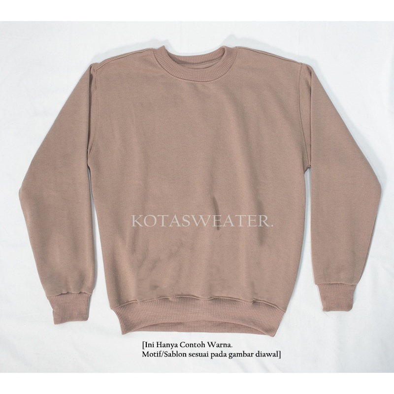 KotaSweater Sweaterpolos Basic Keep Searching Size M-XXL ( Pria & Wanita )-COKLAT MOCCA