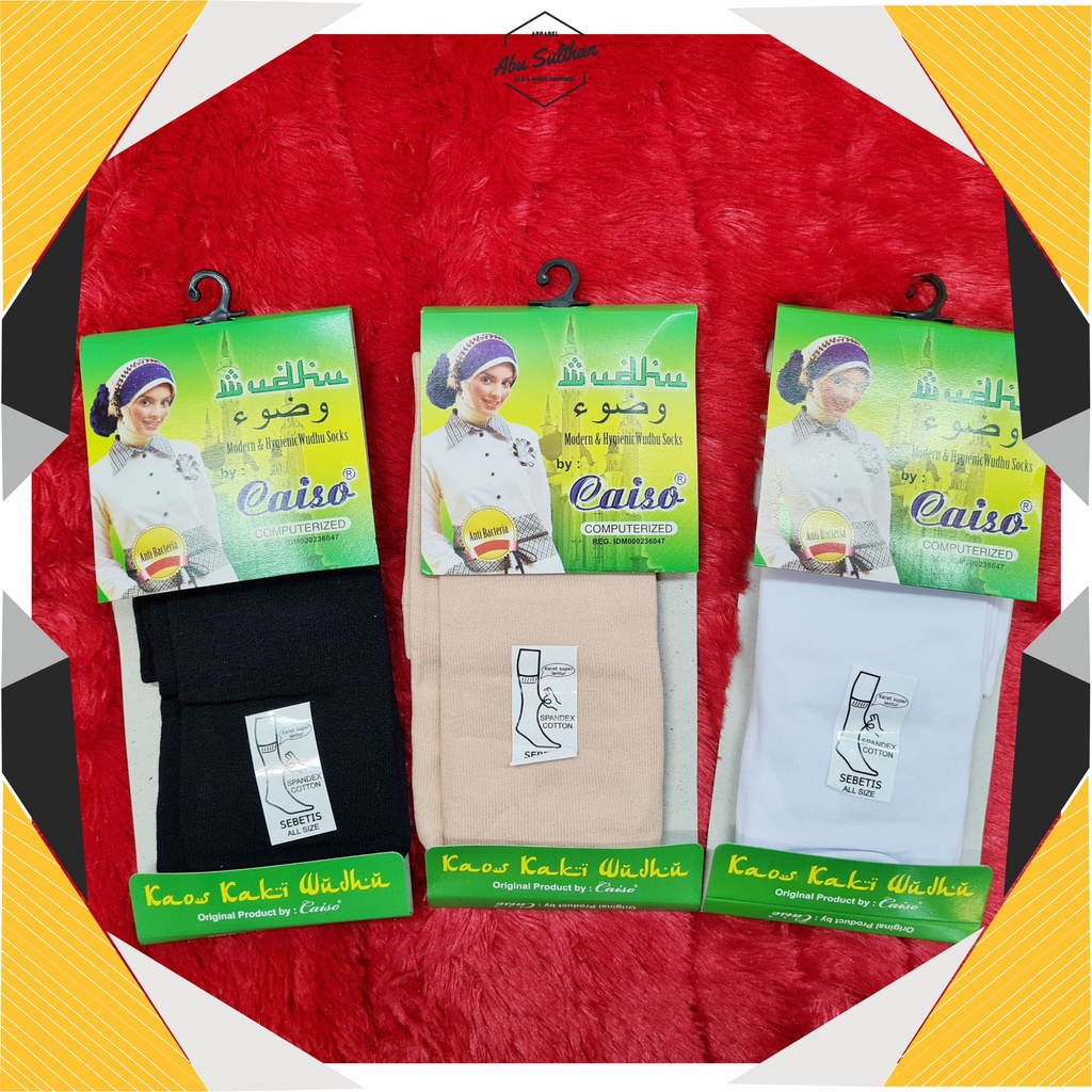 Kaos Kaki Wudhu Muslimah Caiso Cream Putih Hitam Polos Kaos Kaki Wanita Soka