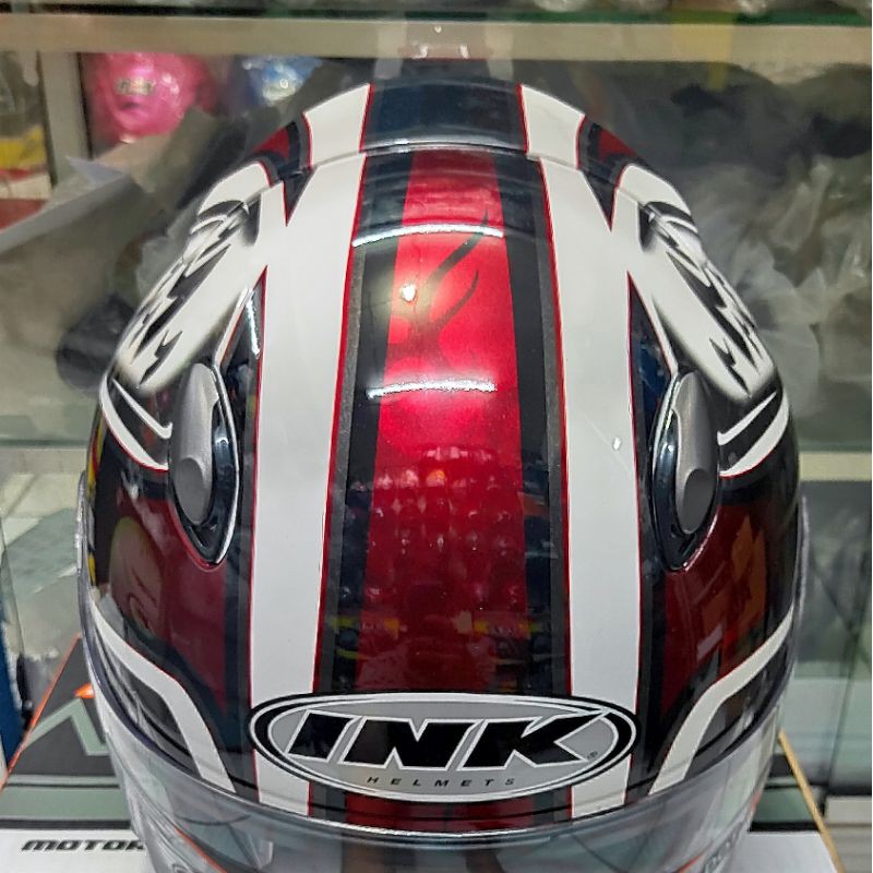 HELM INK CENTRO JET MOTIF #6 WHITE BLUE DAN WHITE RED-6