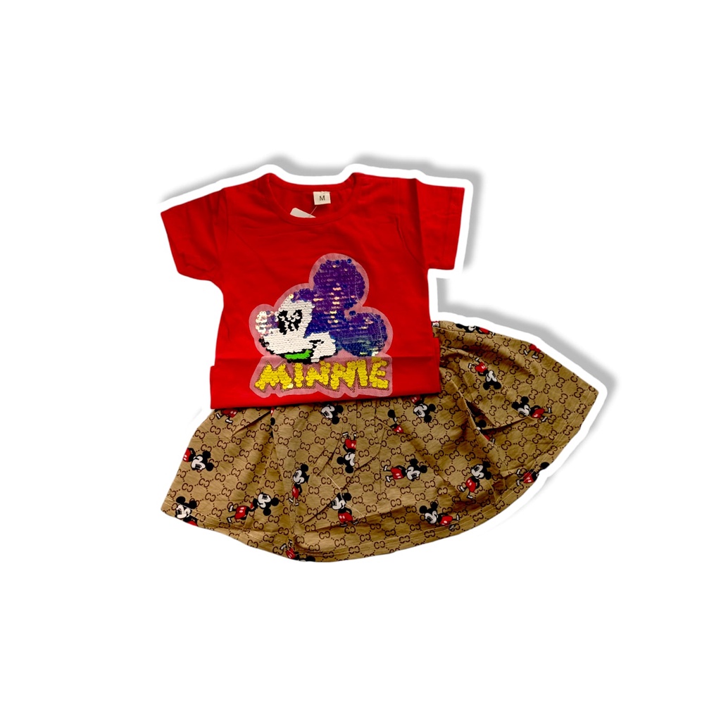 ♥DPS829♥U09 Baju Setelan Anak Cewek / Setelan Anak Perempuan Bahan Nyaman Motif Minnie Mouse