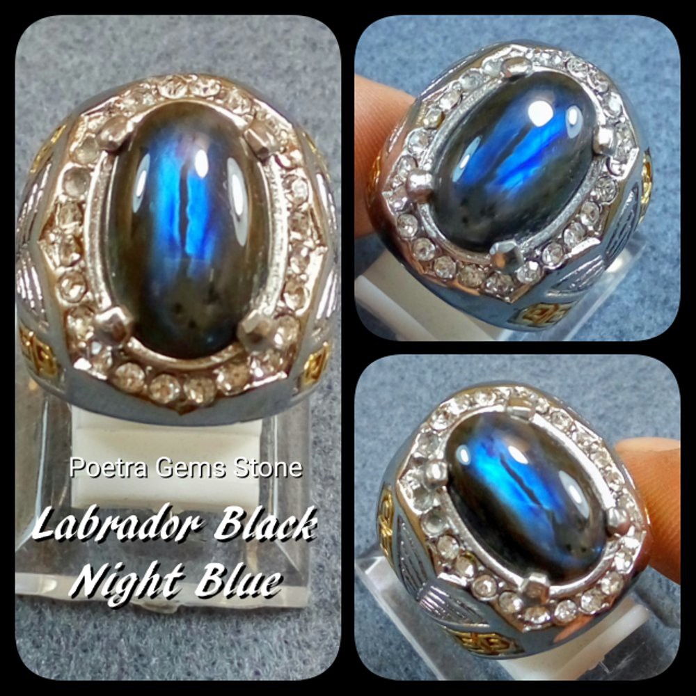 CINCIN BLACK BLUE NIGHT FELDSPAR SIZE KANTORAN TERMURAH DIKELASNYA