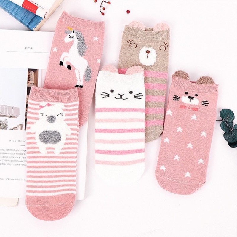 Kaos Kaki Motif Wanita Semata Kaki Fashion Korea Kaus Kaki Pendek Ankle Socks Karakter Lucu