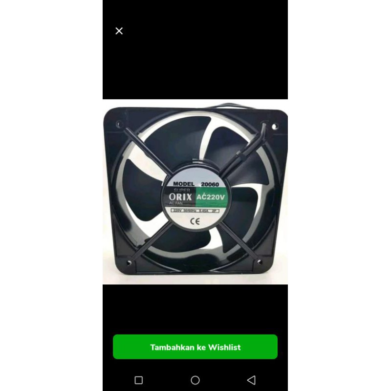 kipas fan orix 20cm + jaring input ac 220vol model 20060