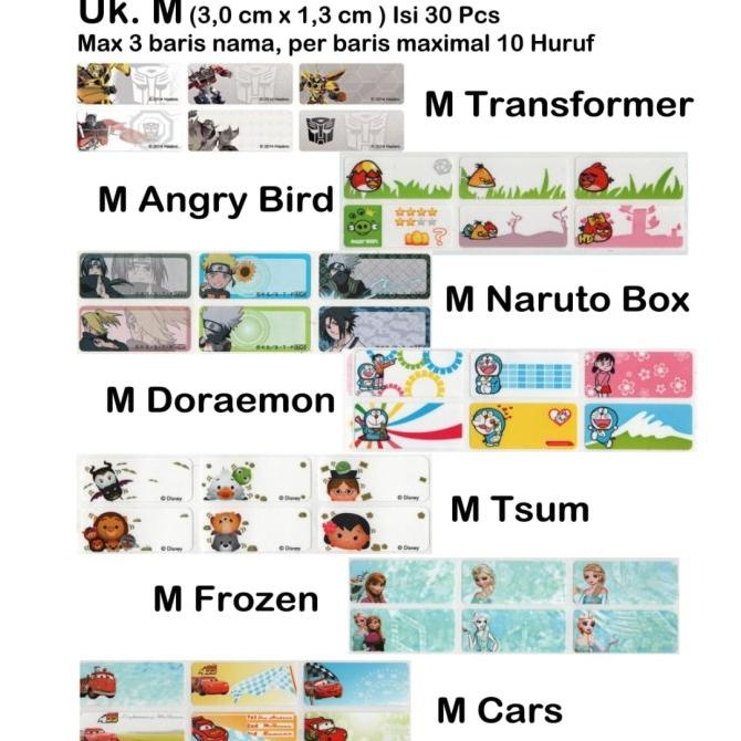 

(BISA COD) Stiker Label Nama Waterproof Uk. M BERGARANSI Kode 308