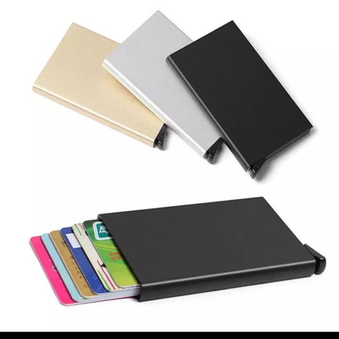 

pop up card holder organizer clip / tempat kartu otomatis pria wanita