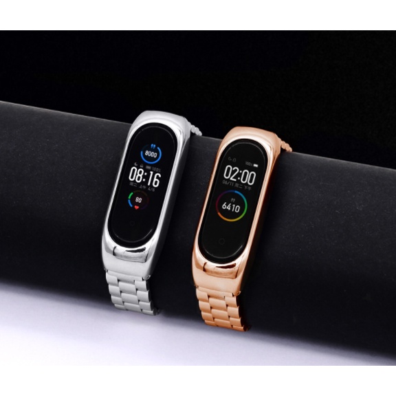 STEEL Magnetic Strap Mi Band 3 4 5 6 ​Milanese Oyster Jam Gelang Xiaomi MiBAND watch Classic Tali jamtangan smart siaomi gold silver hitam rose pink