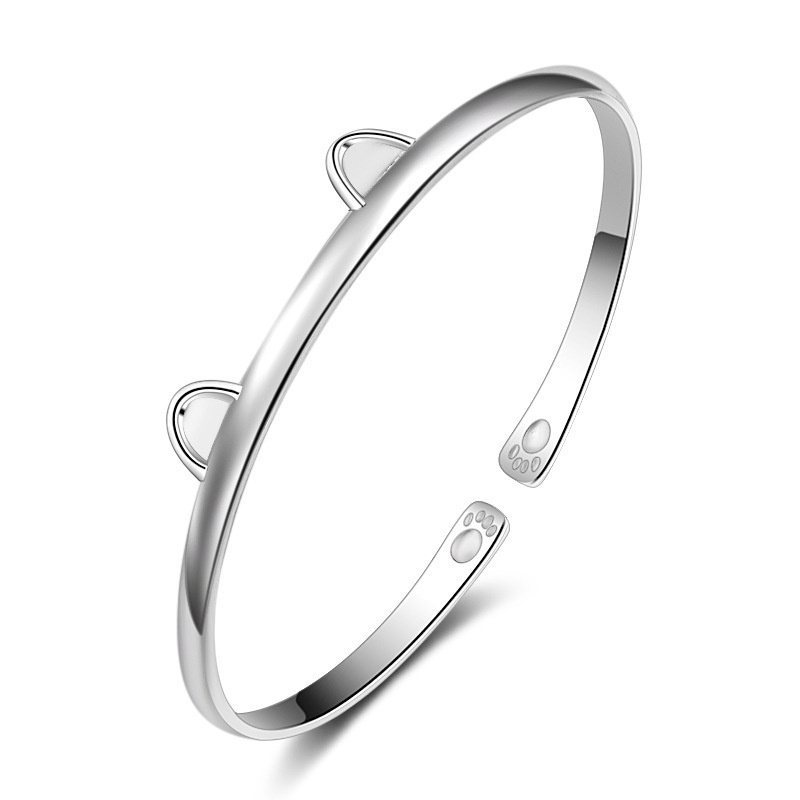 925 Perak gelang untuk wanita Perhiasan Fashion kucing lucu SZ046