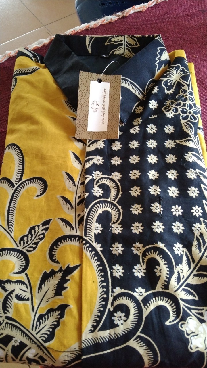 Proboseto Kuning Pendek Kemeja Batik Pria Full Furing Bahan Katun Cabut Primisima