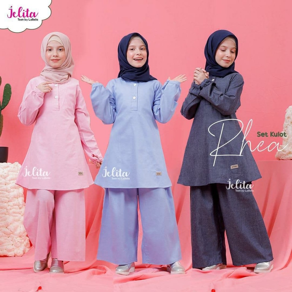 set kulot Remaja setelan tunik kulot anak Remaja Tunik set baju muslim anak Remaja Rhea