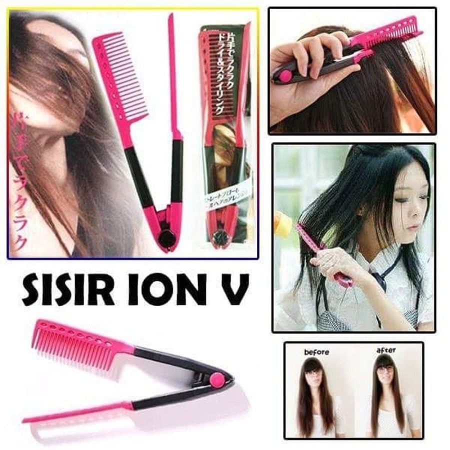 Sisir Ion V - Sisir Pelurus Rambut - Ionic Hair Straightener Comb