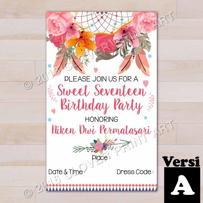 (isi 10) Kartu Undangan Ulang Tahun Birthday Invitation 