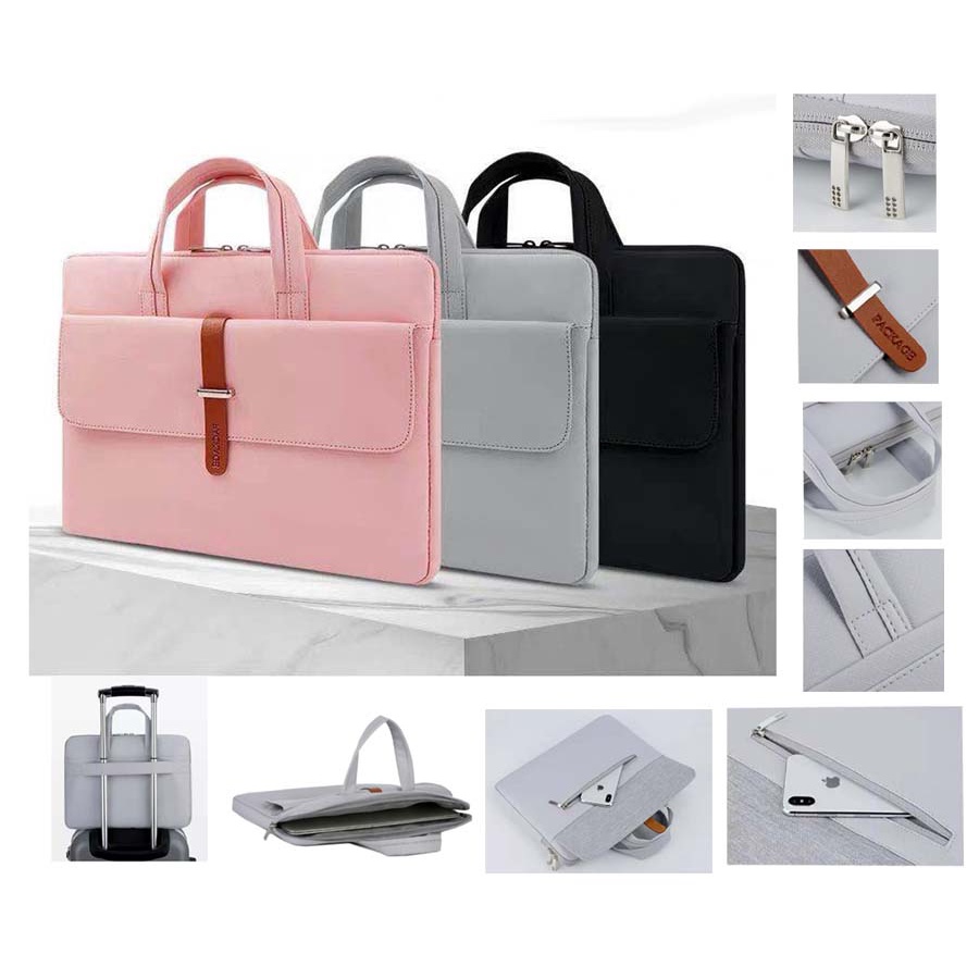 Tas Laptop Jinjing briefcase abu 14/15inch