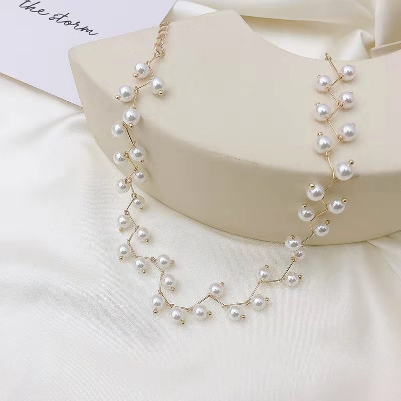 (Hello Girl)X39 Kalung Wanita Mutiara Kecil Gaya Korea Import