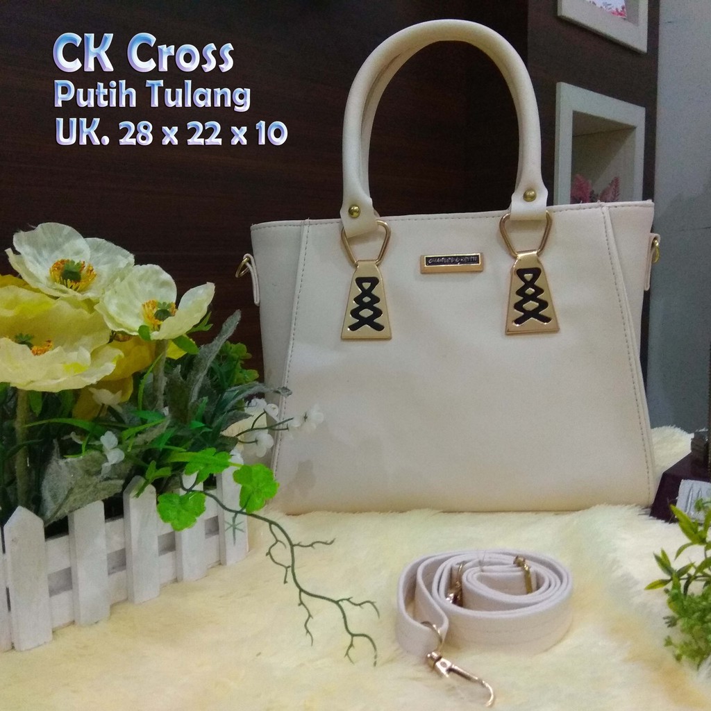 OTS 534 - CK CROSS TAS WANITA DOBEL HANDBAG + SELEMPANG