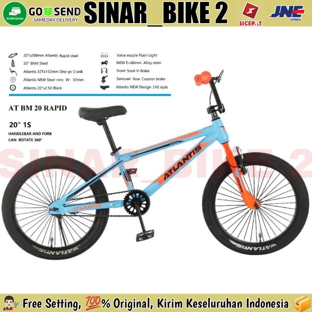 Sepeda BMX 20 Inch ATLANTIS RAPID Ban Jumbo Bonus JALU