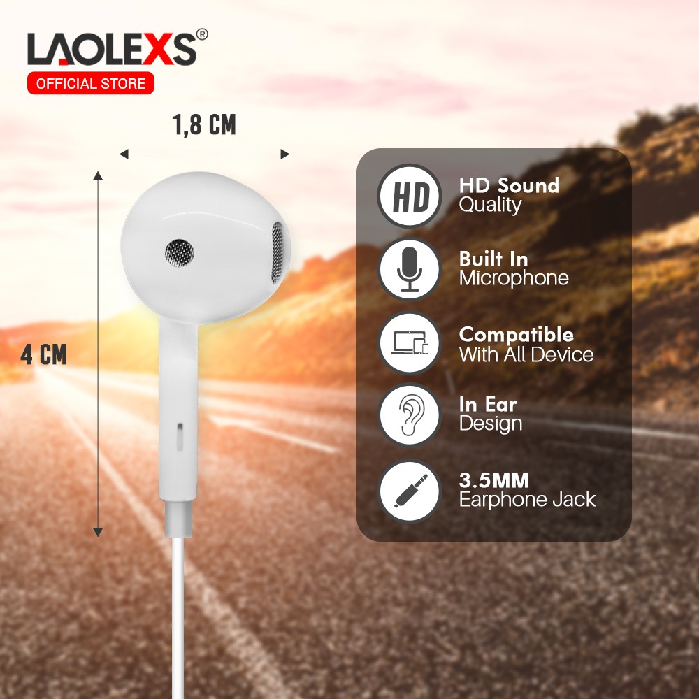 Earphone Headset HF-LX08 / Music Hi-Fi Extra Bass Laolexs - Premium Quality (Garansi Resmi 1 Tahun)