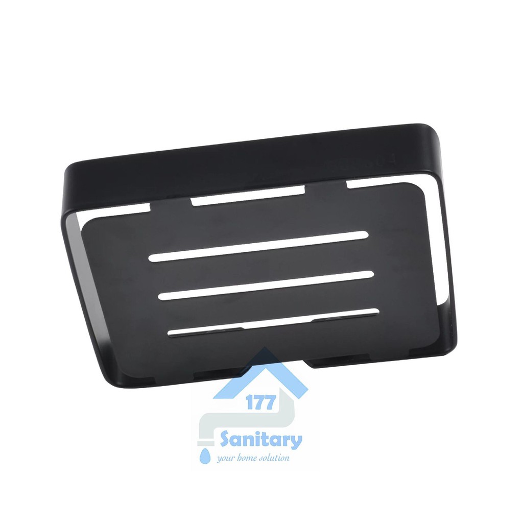 Rak sabun batang stainless HITAM 770B-tempat sabun mini Black tebal minimalis rack kotak stenlis soap bar/K6