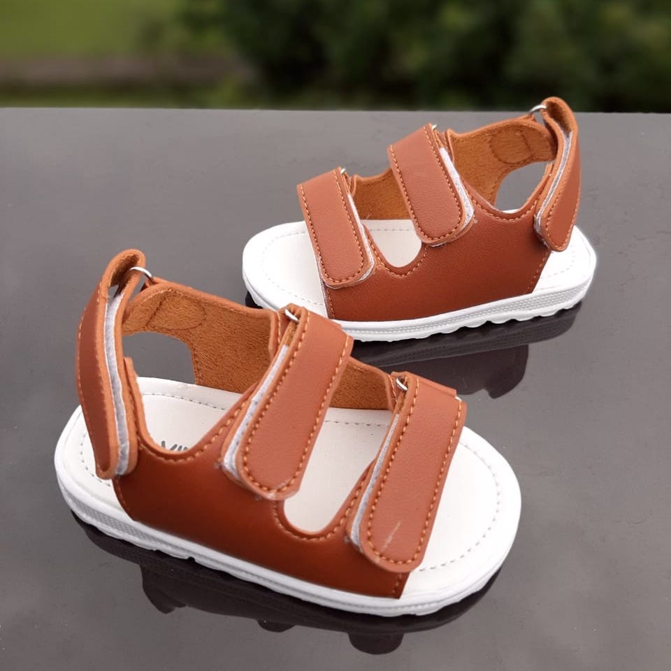 VINANDOZ SA03 Sandal Anak Umur 1 2 3 tahun - Unisex Sandal 2 band Tali Belakang- Kualitas Emport