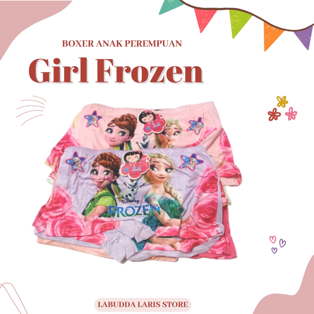 Boxer CD Celana Dalam Sempak Anak Perempuan Cewek Girl Frozen Princess Ponny HK Import