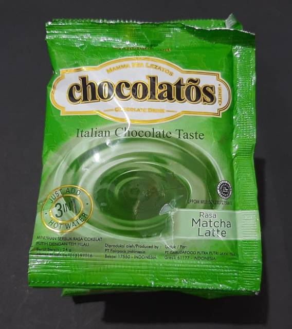 Minuman Serbuk Sachet Chocolatos isi 10pcs Chocolatos Coklat Greentea Matcha Latte Hijau